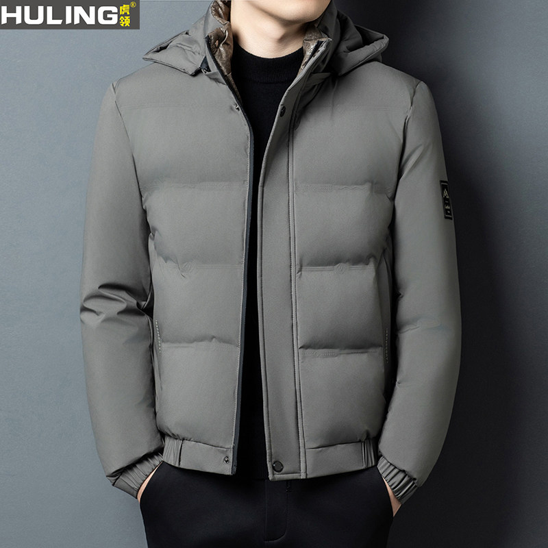 虎领2025冬装新款棉服外套男装连帽棉衣时尚简约中年爸爸装棉衣