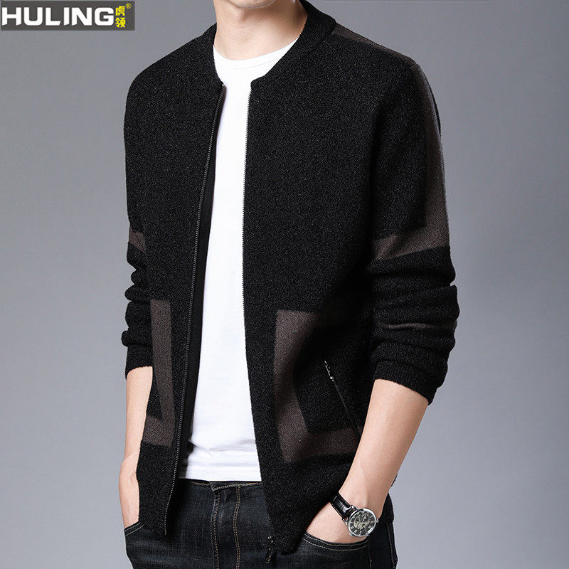 春秋毛衣男开衫青年拉链针织外套休闲长袖针织衫外穿男装上衣服