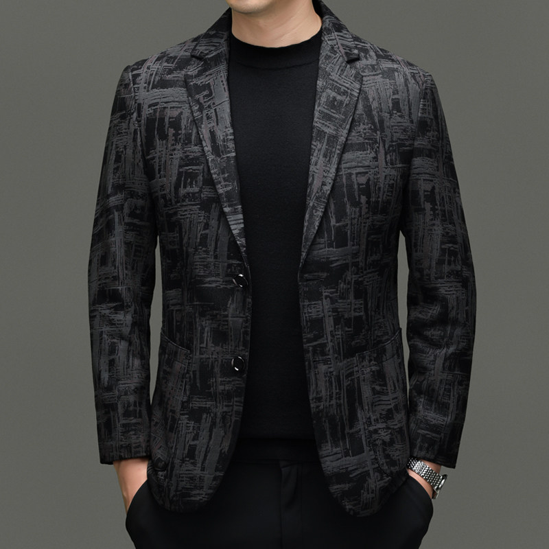 真皮皮衣新款男士休闲商务西服春秋时尚西装礼服男装上衣羊皮外套