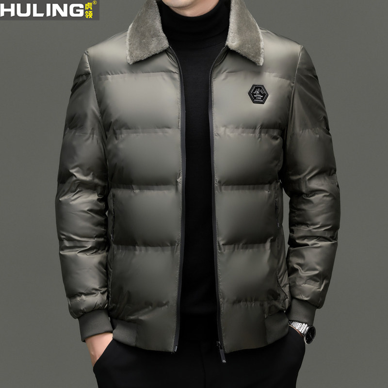 男士棉衣外套保暖潮流翻毛领冬装新款时尚休闲宽松男装棉服上衣