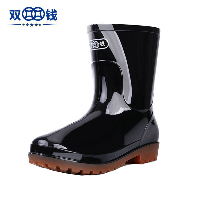 上海双钱雨鞋男短低中筒雨靴防滑耐磨涉水洗车鞋水靴成人牛筋底鞋