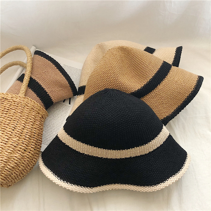 透气棉麻遮阳帽子夏季防晒渔夫帽女可折叠太阳帽遮脸防紫外线盆帽