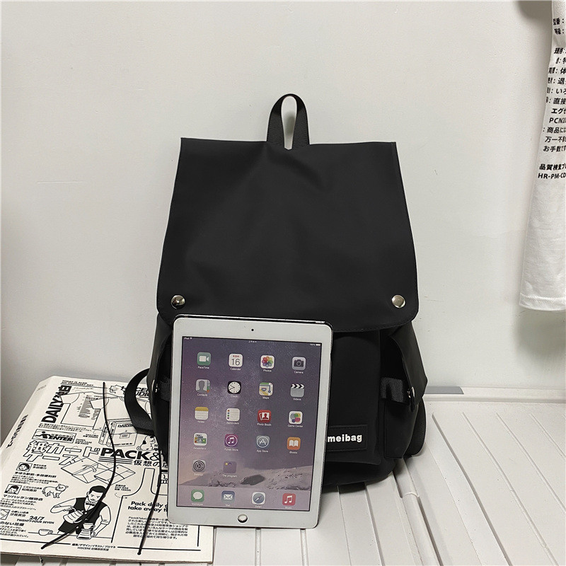 LARGE-CAPACITY LOVERS SHOULDER BAG FOR MEN AND WOMEN KOREAN VERSION OF SOLID COLOR WATER-PROOF HIGH SCHOOL STUDENT SCHOOL BAG TRAVEL TRAVEL BACKPACK