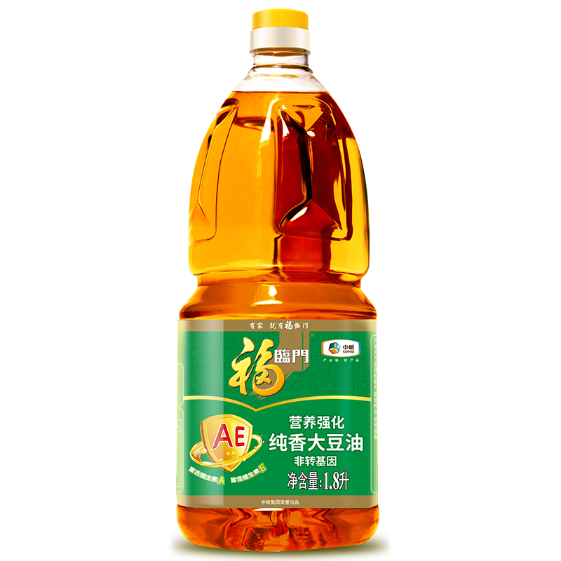 福临门纯香大豆油1.8L非转基因纯黄豆油AE营养强化食用油中粮出品-封面