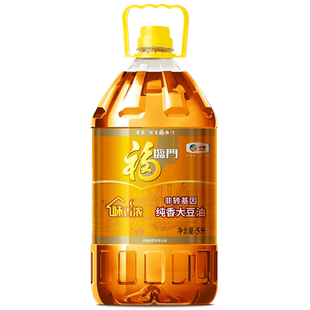 福临门非转基因纯香大豆油5L东北黄豆油家庭炒菜煎炸食用油中粮出