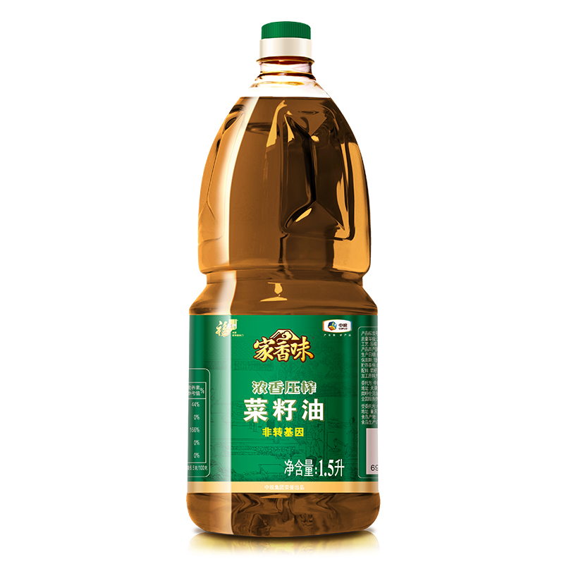 福临门家香味浓香压榨菜籽油1.5L小瓶装非转基因中粮出品