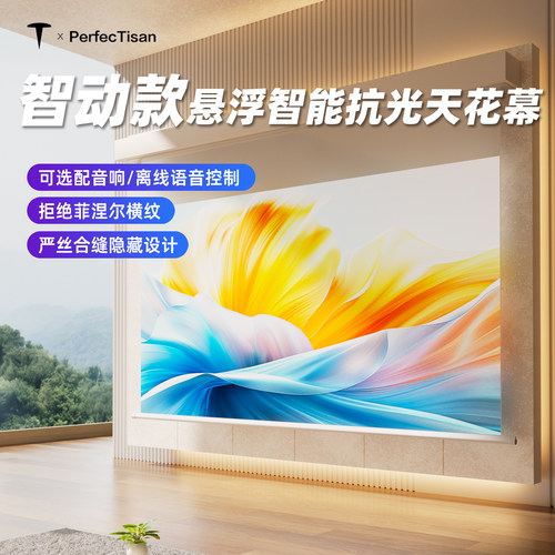 钉子科技嵌入式天花幕联动升降