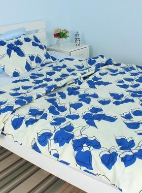 全棉外贸出口日单贡缎床上用品单人纯棉被套150*210枕套45*65套件