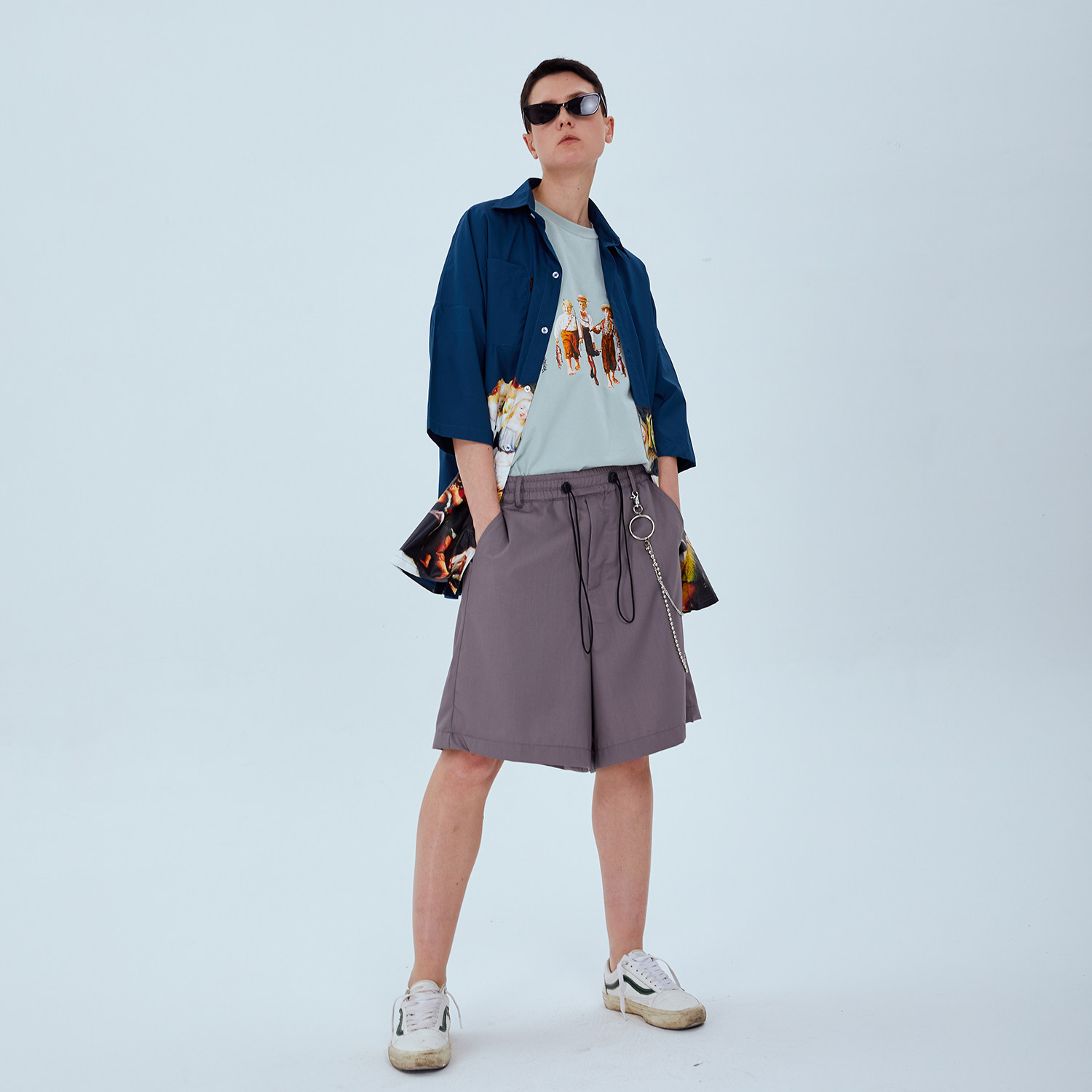 F3ML19SS男女夏季街头运动休闲宽松阔腿五分裤短裤抽绳廓形大西裤在类目 男装, 休闲裤中 - 来自Buy2taobao.com提供专业的淘宝代购服务