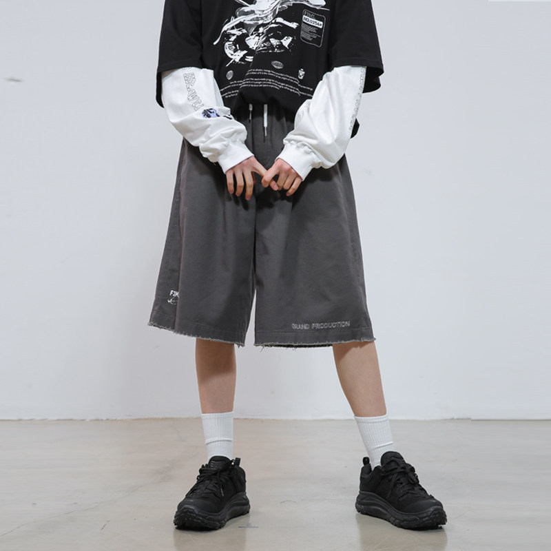 【F3ML官方店铺】潮牌嘻哈松宽毛边五分裤  国朝街头阔腿运动短裤在类目 男装, 休闲裤中 - 来自Buy2taobao.com提供专业的淘宝代购服务