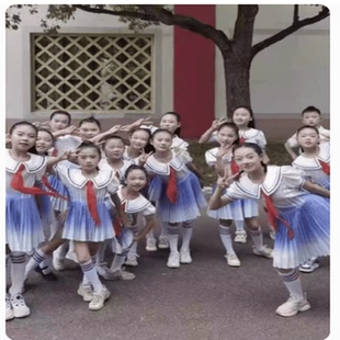 你们告诉我演出服儿童红领巾舞蹈服童心向党中小学生爱国合唱服装