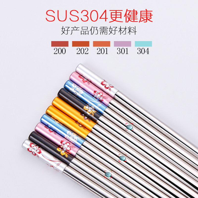 304不锈钢家用防滑防烫筷子