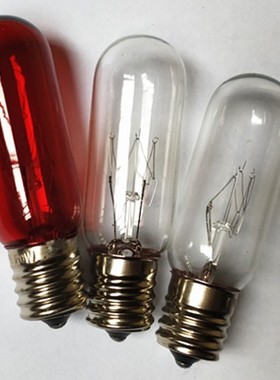 管状E17螺口灯泡120V20W美式灯泡E17红色灯泡仪器设备螺口小灯泡