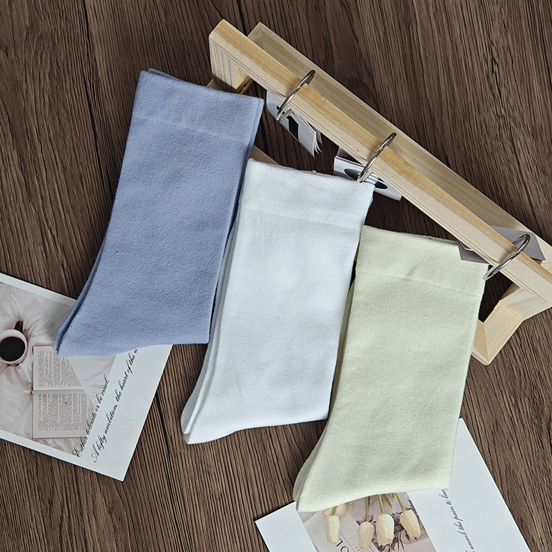 这奶白月子袜 糯叽叽好有春日氛围感  抗起球无骨中筒堆堆袜子女