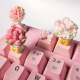 饰 玫瑰花立体机械键盘装 键帽 粉色原创diy郁金香键帽 摆件