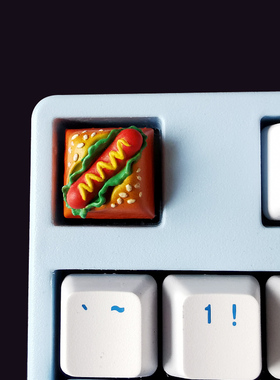 DIY客制化机械键盘个性美食键帽手工树脂热狗巧克力esc奶酪退格键