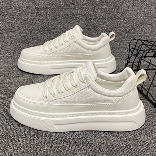 男鞋 潮流青少年增高板鞋 简约百搭厚底休闲小白鞋 新款 202春季 韩版