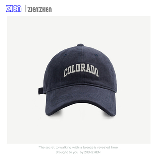 Zien 棒球帽女显脸小鸭舌帽加大加宽帽檐深顶遮阳防晒帽子男 新款
