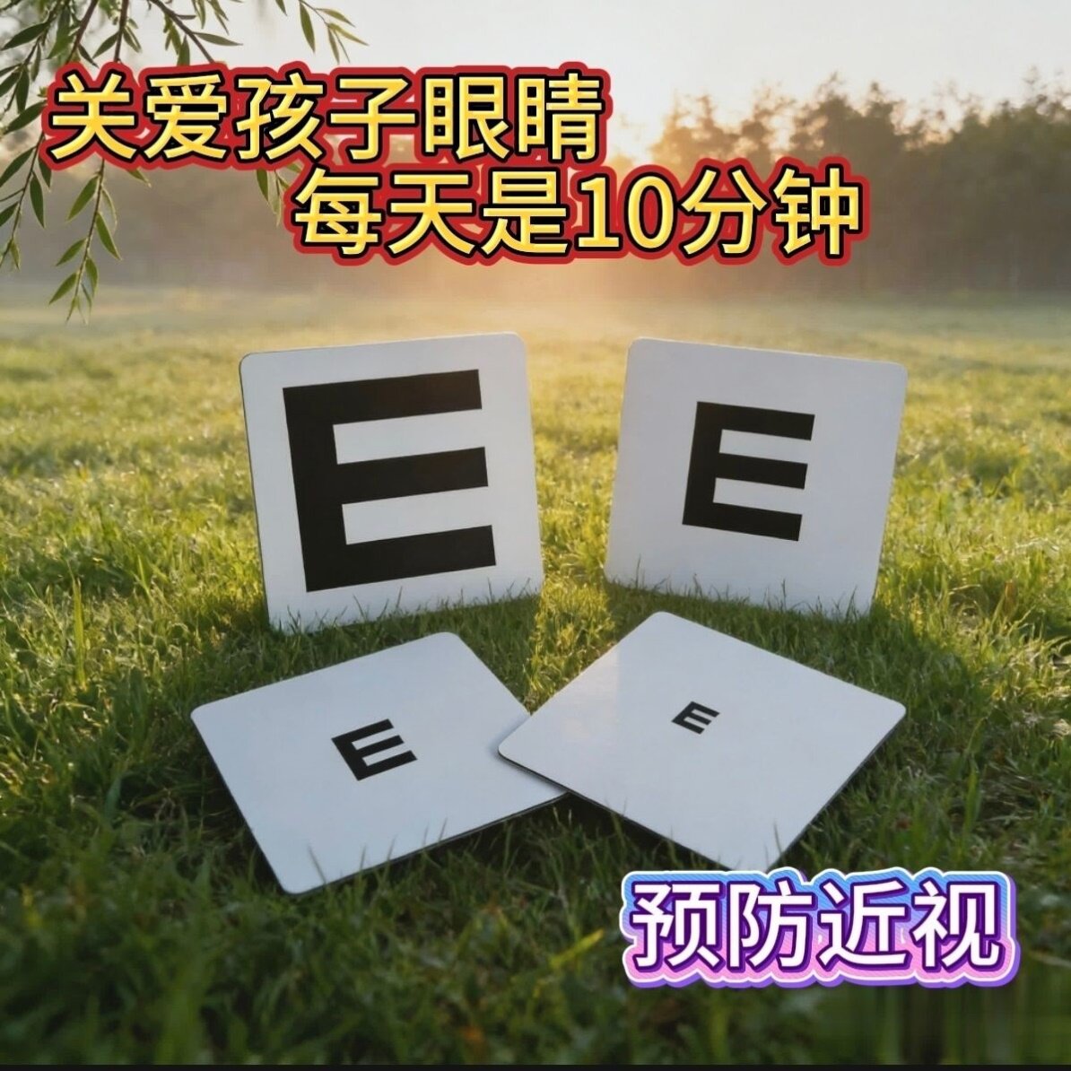 PVC户外E字视力训练卡拉卡训视力保护/读写台/拉