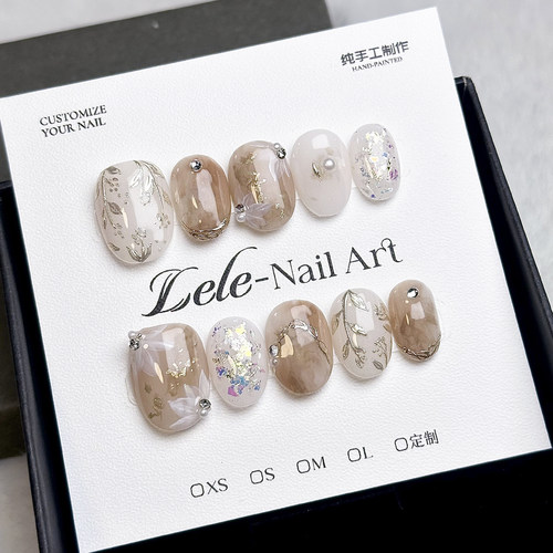 Lele2026新款纯手工制作短款穿戴甲网红爆款可爱美甲精致可拆卸