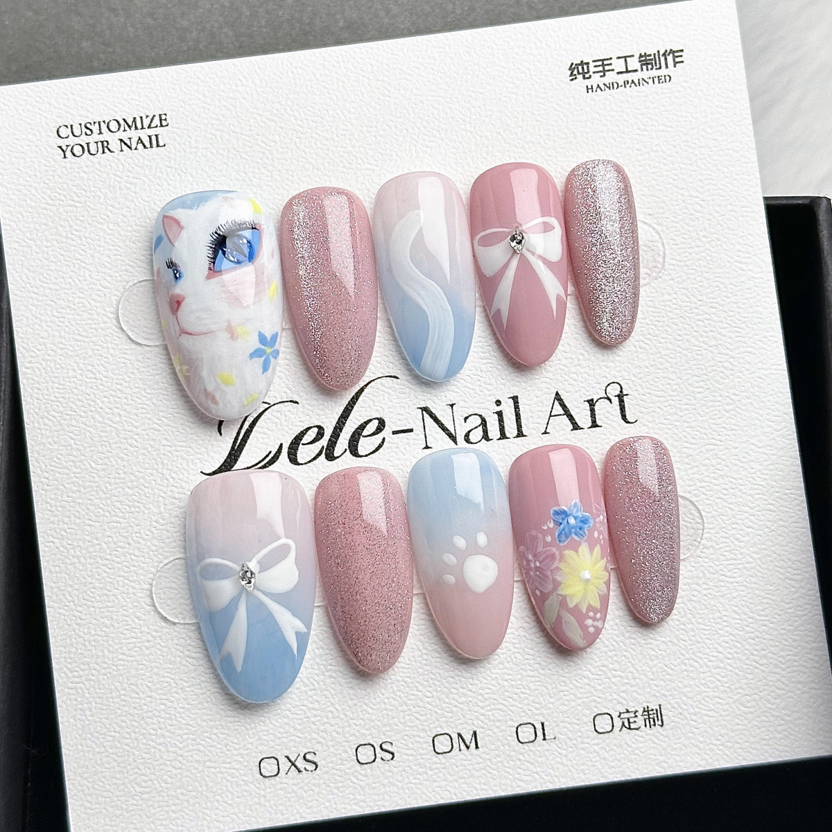 LELE【6-昆仑妲己】手工穿戴甲纯手绘高级感美甲贴片