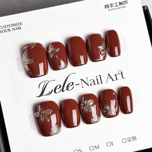 现货【富贵】Lele手工穿戴甲新款个性高级感简约大气可拆卸国风