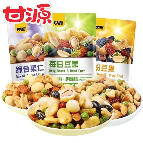 新日期甘源综合果仁500g缤纷豆果每日坚果零食干果混合组合办公室