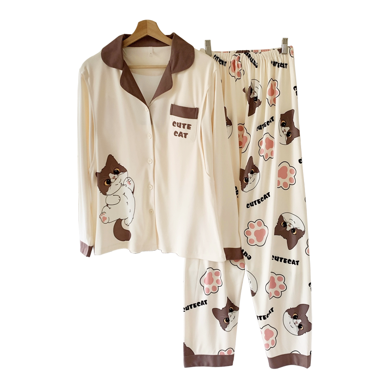 带胸垫月子服女春秋产后怀孕期春夏季薄款产妇哺乳孕妇睡衣家居服