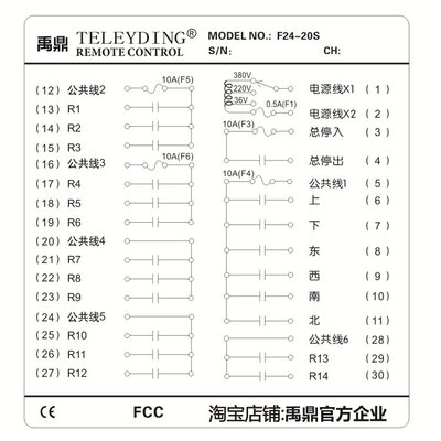 F24-20S遥控遥控器路f24-工业遥控器器20无线行车禹鼎F25点2020s