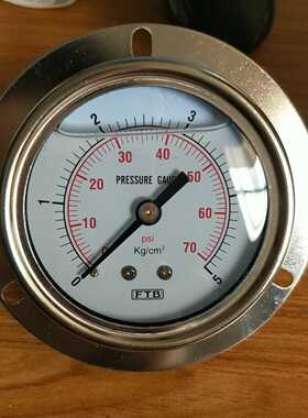 台湾FTB压力表0-5KG/70PSI轴向不锈钢充油耐振323.71.22