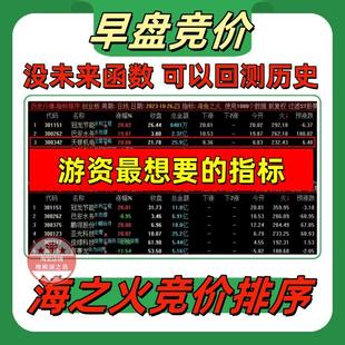 海之火竞价排序指标尾盘战法强势股低吸套利珍藏版抓牛股短线战法