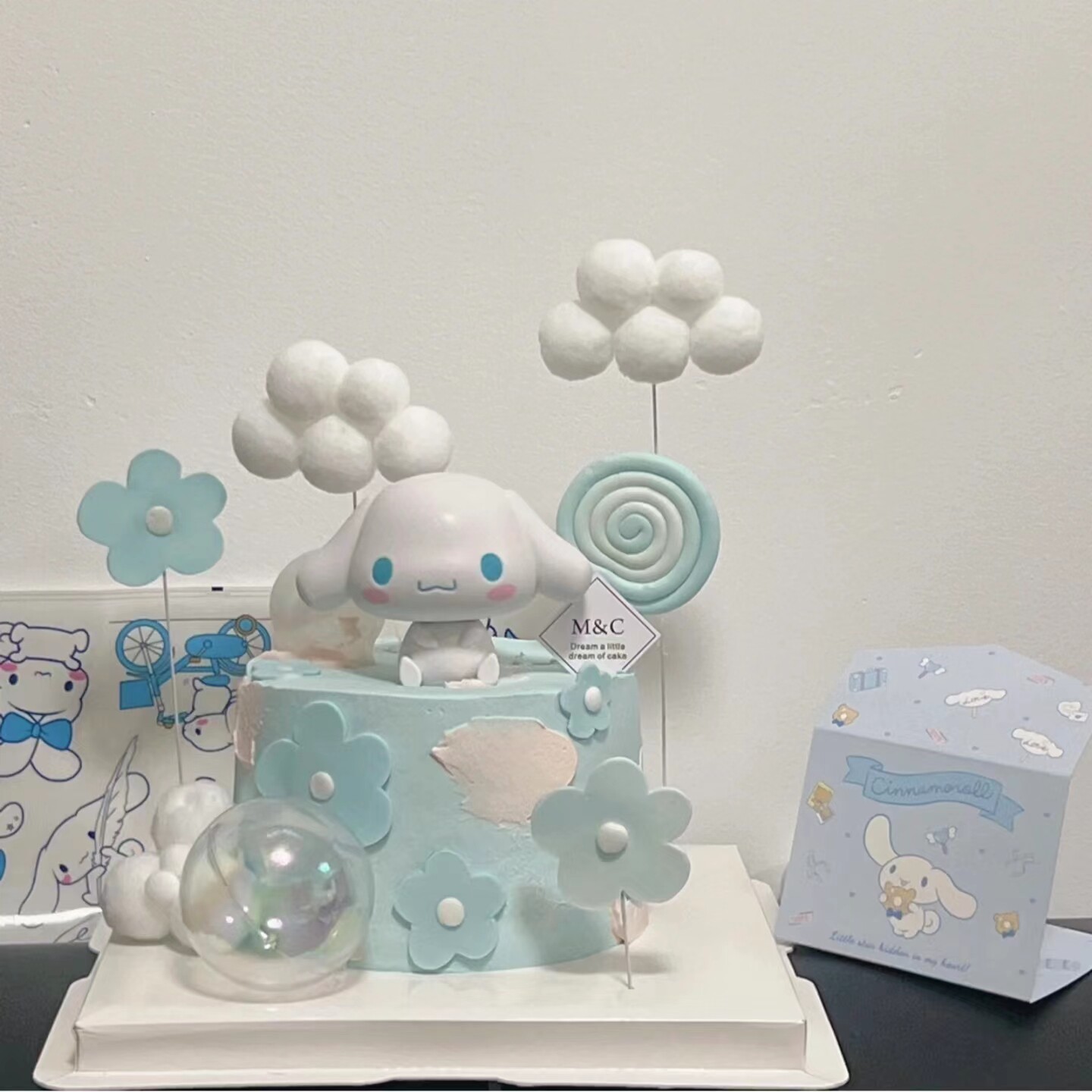 玉桂狗大耳狗蛋糕装饰摆件插件可爱创意女孩生日网红派对装扮公仔