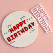 新款 英文字母生日快乐翻糖切模蛋糕装 饰糖堡森林烘焙工具塑料压模