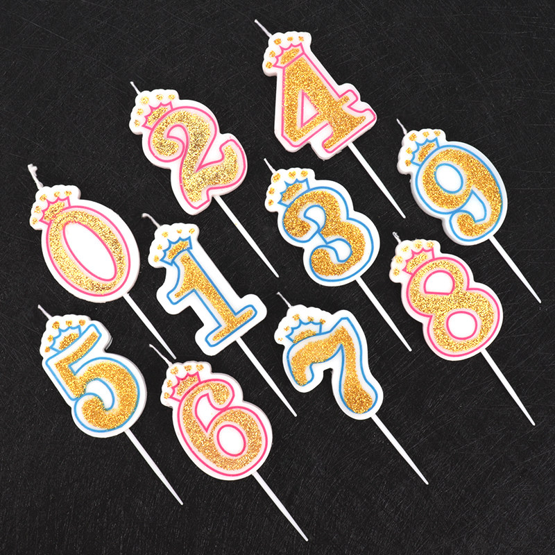 皇冠创意生日数字蜡烛网红派对60周岁蛋糕装饰品儿童场景布置网红