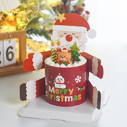 圣诞节蛋糕装饰拥抱圣诞老人蛋糕雪人围边平安夜派对蛋糕配件插件