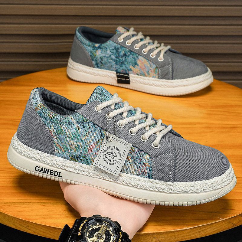 男鞋2025新款秋季透气防臭板鞋男士帆布鞋轻便舒适软底低帮休闲鞋