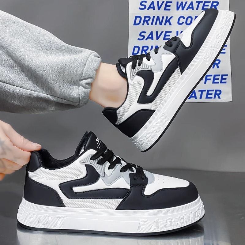 男鞋冬季鞋子男款网面透气男生板鞋黑白百搭休闲运动皮鞋小白鞋男