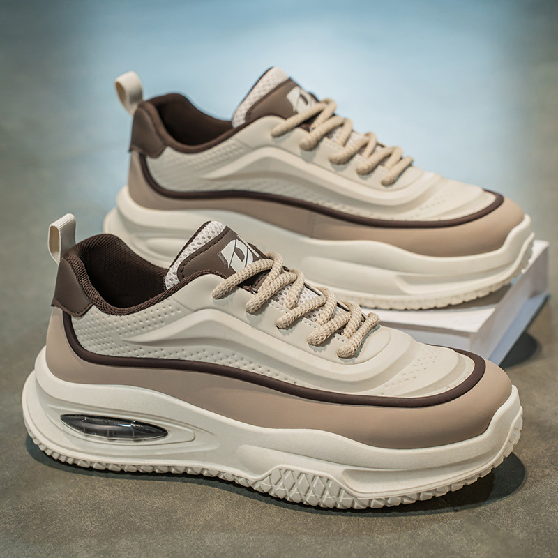 男鞋2025春季新款透气运动鞋子男士潮流百搭厚底增高休闲老爹鞋男