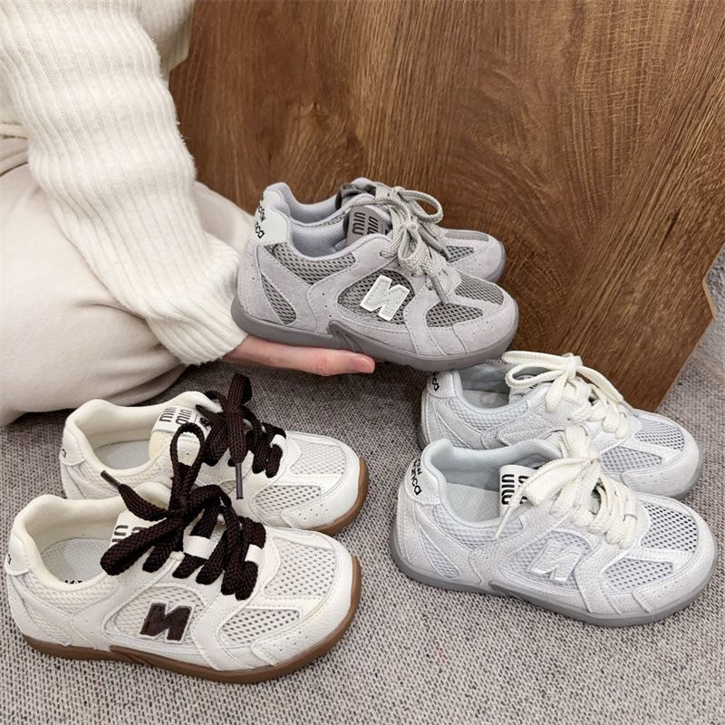 儿童运动鞋复古网面休闲德训鞋2025春夏新款男女童洋气板鞋阿甘鞋