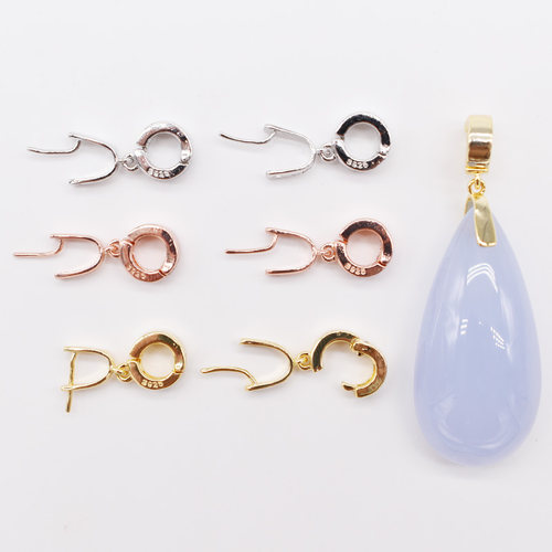 琥珀蜜蜡夹扣玉石水晶