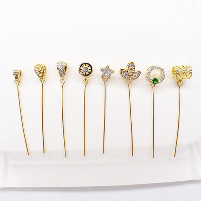 925银斜孔长针扣头佛公吊坠扣