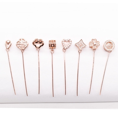 925半银细针款斜孔吊坠扣瓜子扣