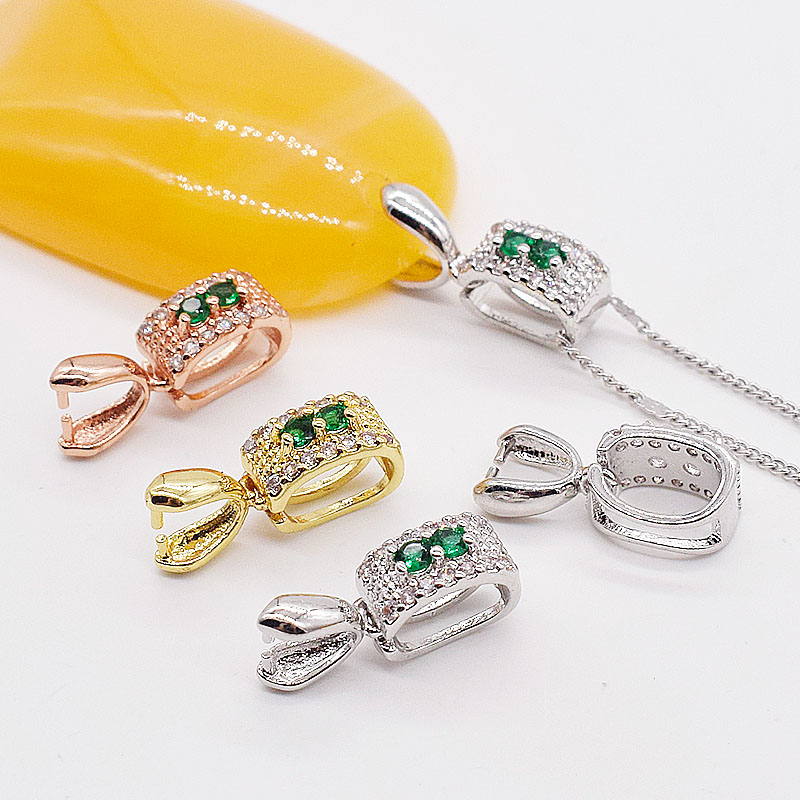 男女款扣夹子925镀银吊坠扣瓜子翡翠玉器水晶夹扣项链卡DIY饰品扣