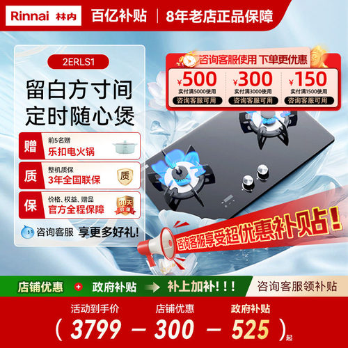 林内Rinnai燃气灶家用双灶天然气炉灶台定时防干烧2WLGM/S1
