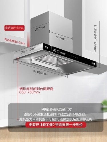 林内大吸力挥手欧式侧吸式油烟机