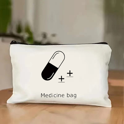 Medicine bag 创意印花化妆包随身小号拉链帆布包化妆品整理小包