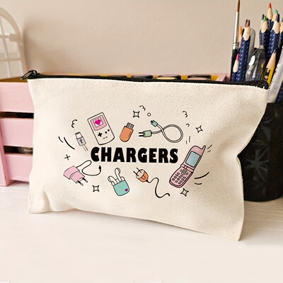 CHARGERS数码印花化妆包便携物品便携式收纳袋礼物笔袋简约ins