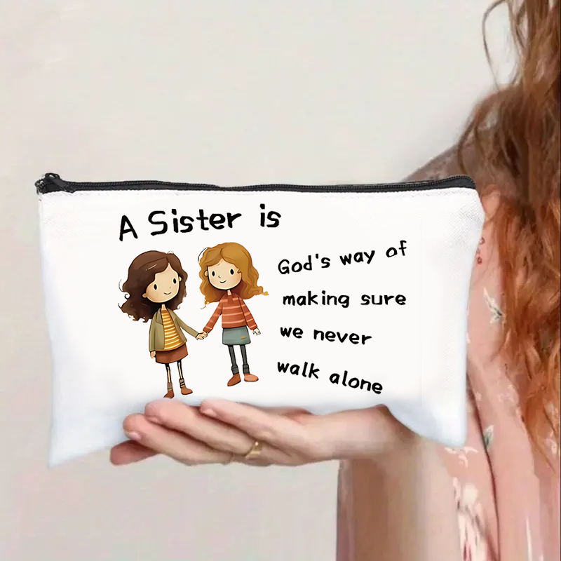 卡通姐妹花 Never Alone 个性化妆包，多场景应用旅行洗漱收纳袋,收纳整理,化妆包,淘宝优惠券,粉丝福利购,淘宝优惠卷