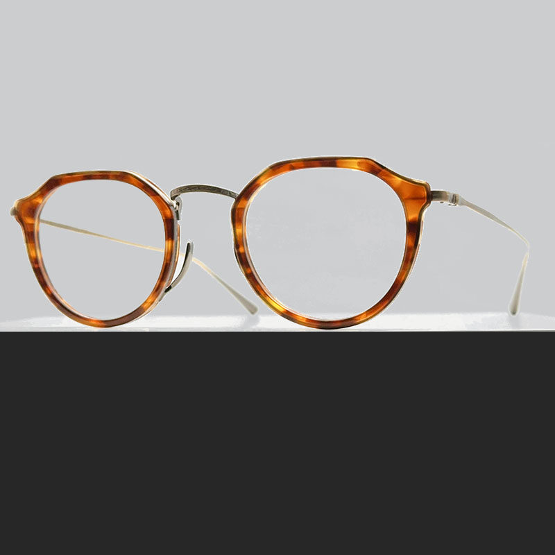 kamemannen万年龟镜架kmn-1113全框男女时尚多边形钛款近视眼镜框