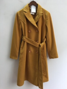 女子*huise秋冬新款修身长款毛呢大衣外套N888172258女装品牌特价